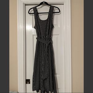 Who What Wear Black Striped Midi Dress Size XXL